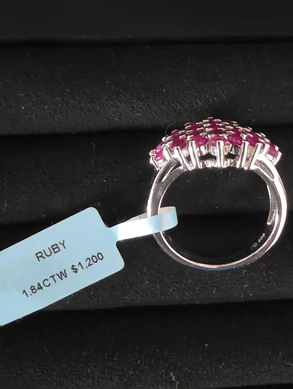 Sterling Silver Genuine Ruby Ring - Size 7